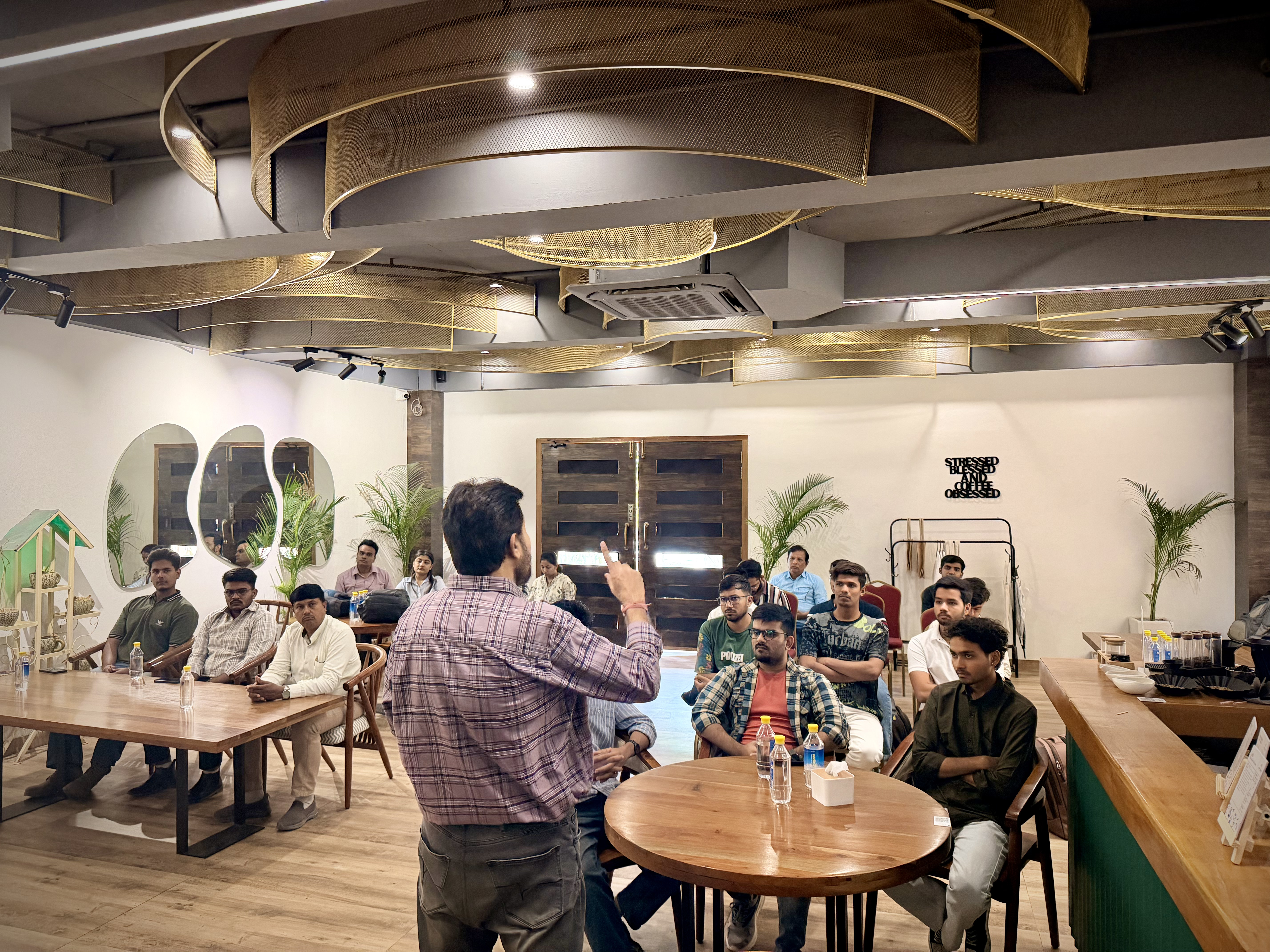 Founder mentoring session with young entrepreneurs